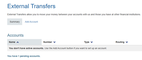 Pending Account