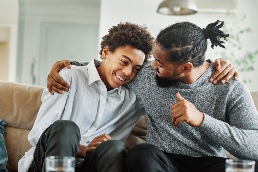 teen with dad