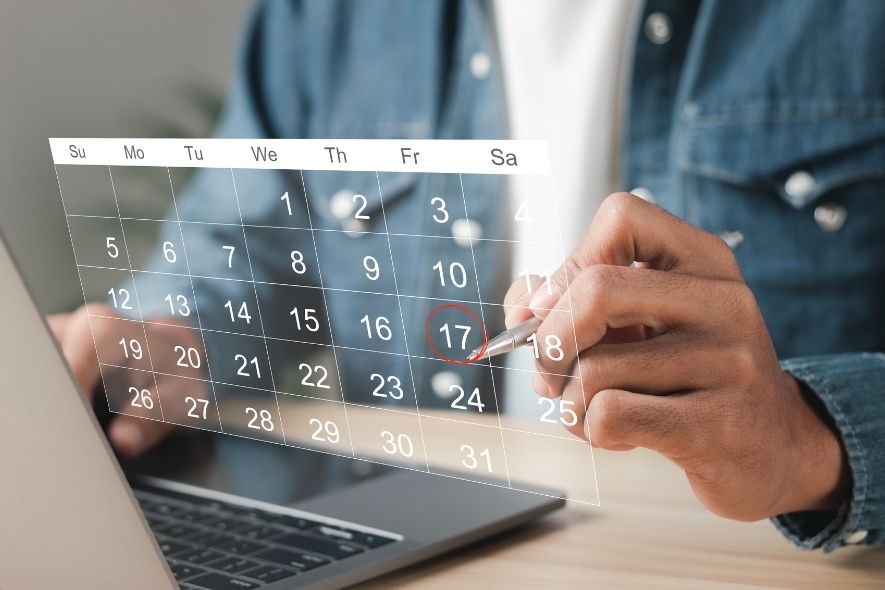 person on calendar