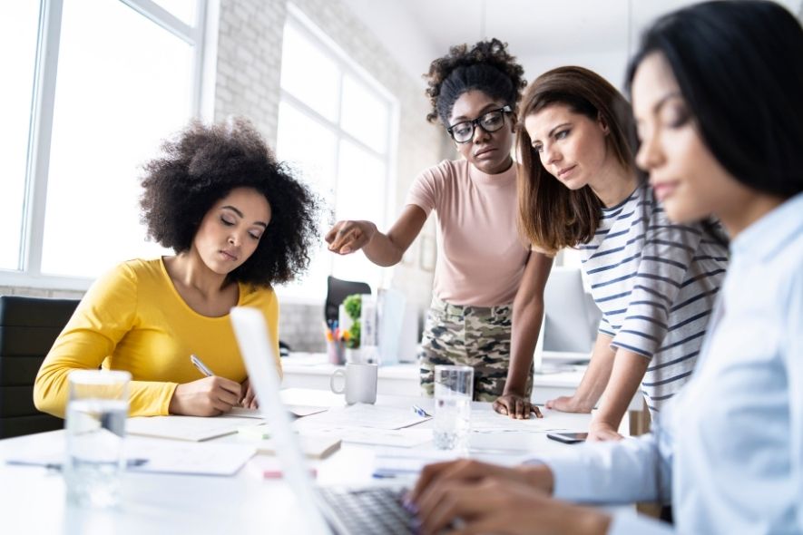 group of employees collaborating
