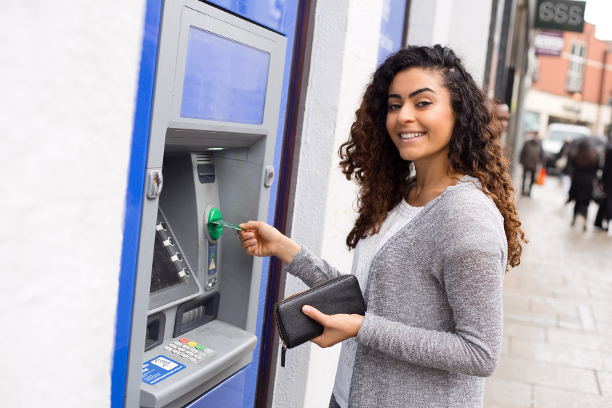 woman at an atm