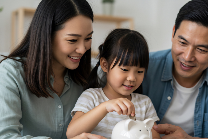 family saving money